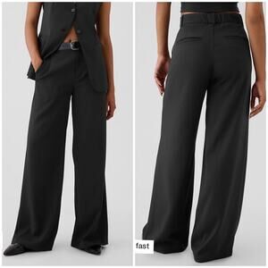 Gap 365 High Rise Trousers Wide Leg Pant Black 8 517737
